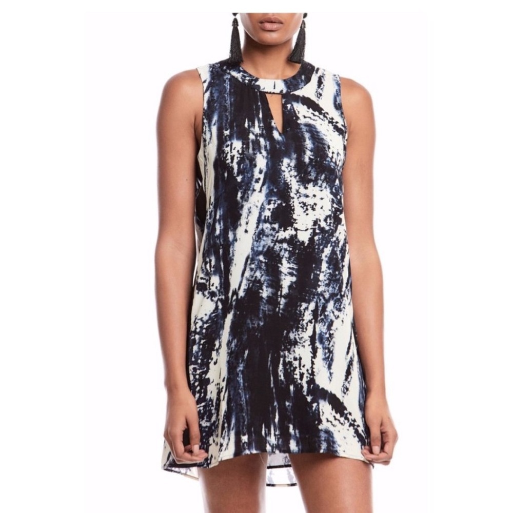 Abstract Print Sleeveless Dress